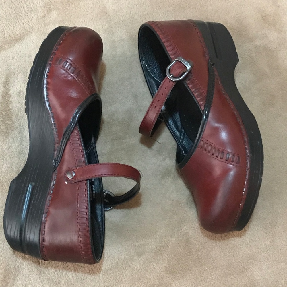 Dansko Marcelle Leather Mary Jane Clog Shoes sz 39